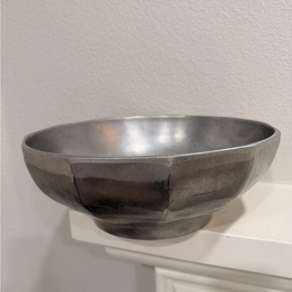 Vintage Wilton Aluminum Mixing Bowl USA Made Faceted 12” Baking Bowl